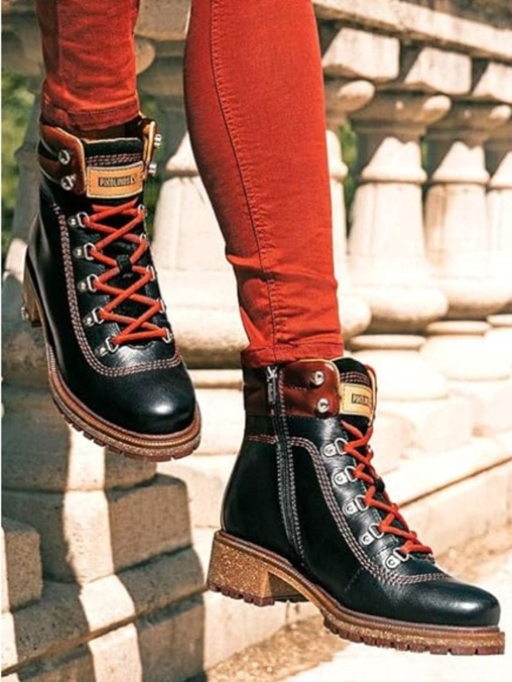 Pikolinos Aspe Leather Multi Color Lace Up Ankle Boots